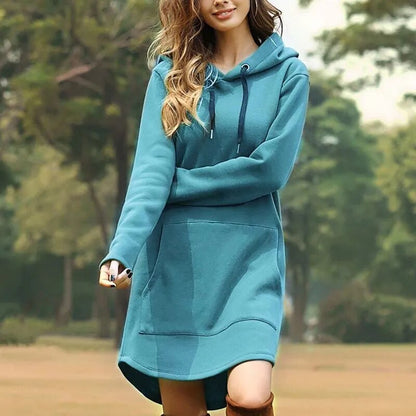 Juris – Vestido Sudadera con Capucha Largo