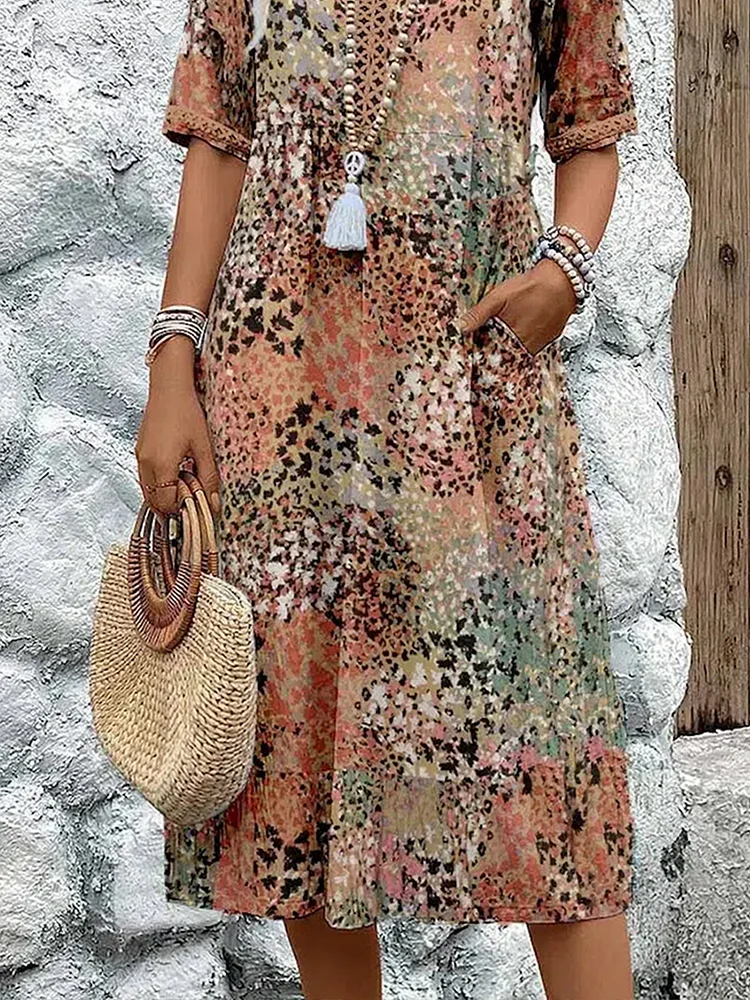 Melina – Cómodo Vestido Midi con Escote en V