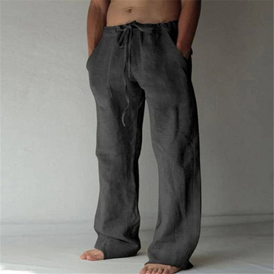 Benjamin - Pantalones de lino lisos para hombres