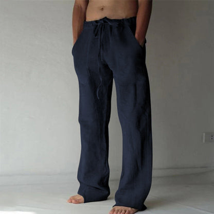 Benjamin - Pantalones de lino lisos para hombres