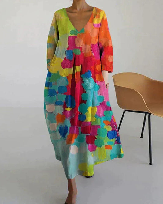 Alina – Vestido Colorido con Estampado para Mujer