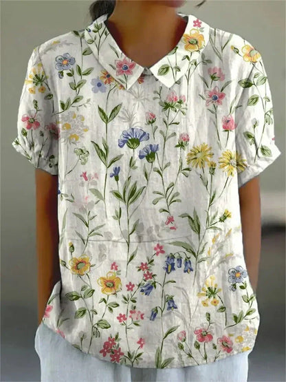 Helena – Blusa Vintage de Flores para Mujer