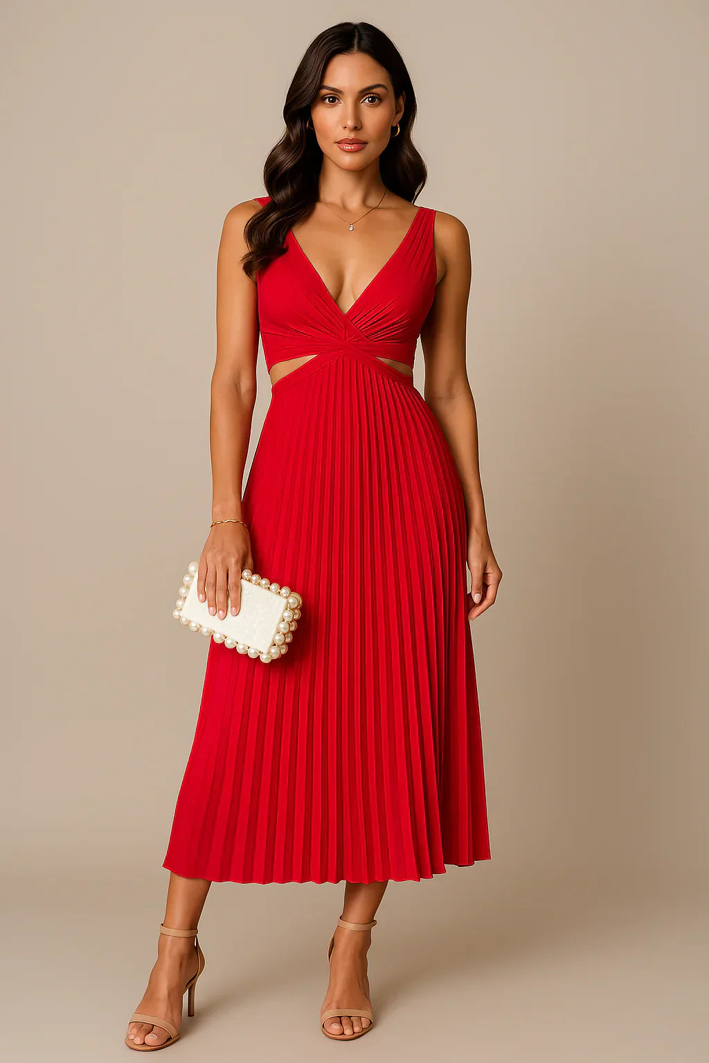 Noemi – Elegante Vestido de Noche Plisado para Mujeres