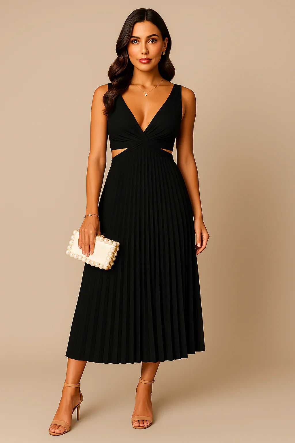 Noemi – Elegante Vestido de Noche Plisado para Mujeres
