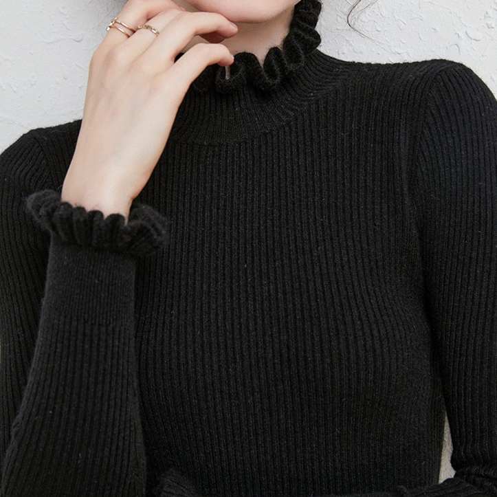 Alva – Suave Jersey de Cashmere de Cuello Alto