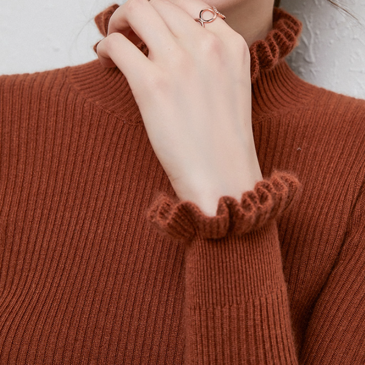 Alva – Suave Jersey de Cashmere de Cuello Alto