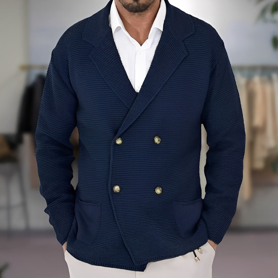 Alfred - Chaqueta de Punto Casual para Hombres con Doble Botonadura