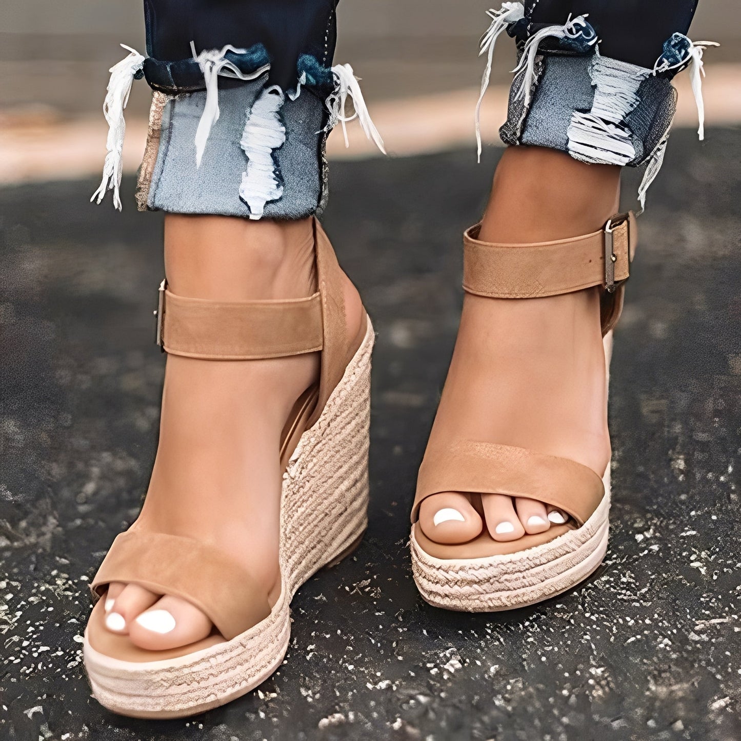 Annalee - Sandalias de plataforma casual para mujer con correas