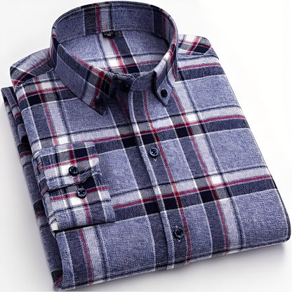 Nikolas - Camisa informal de cuadros de algodón para hombres