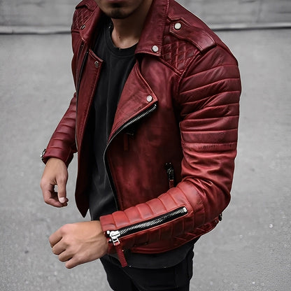 Easton - Chaqueta de cuero para hombres con diseño elegante y retro