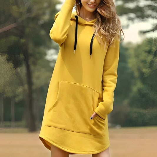 Lorraine - Vestido largo con capucha para mujeres, estilo relajado