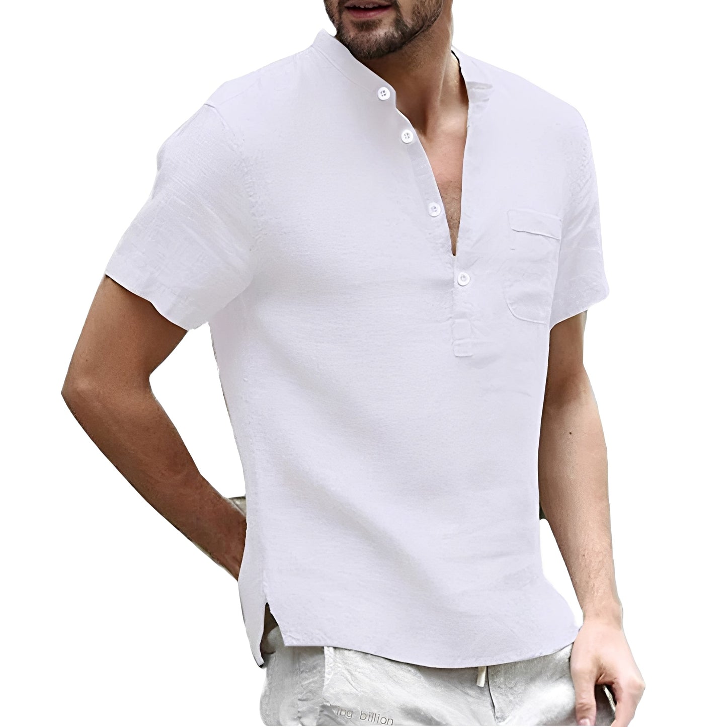 Alton - Camisa corta de lino para hombres
