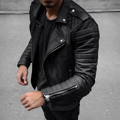 Easton - Chaqueta de cuero para hombres con diseño elegante y retro