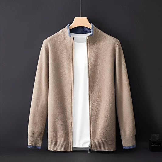 Eugene - Moderna chaqueta de cashmere con cierre para hombres