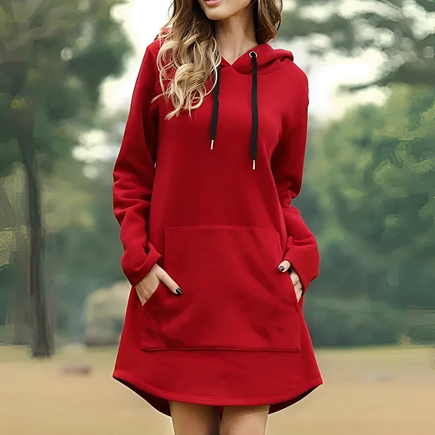 Lorraine - Vestido largo con capucha para mujeres, estilo relajado