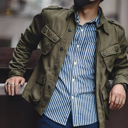 Arnold - Chaqueta clásica con lavado y bolsillos para hombres