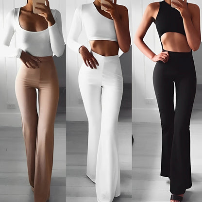 Elise – Elegantes Pantalones de Campana de Tiro Alto para Mujeres