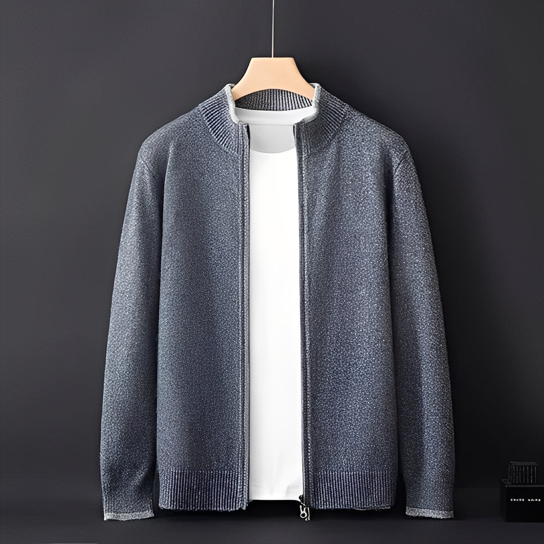 Eugene - Moderna chaqueta de cashmere con cierre para hombres