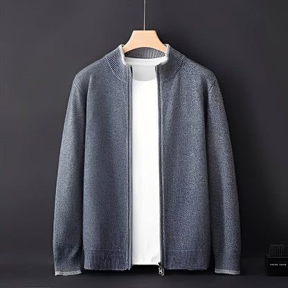 Eugene - Moderna chaqueta de cashmere con cierre para hombres