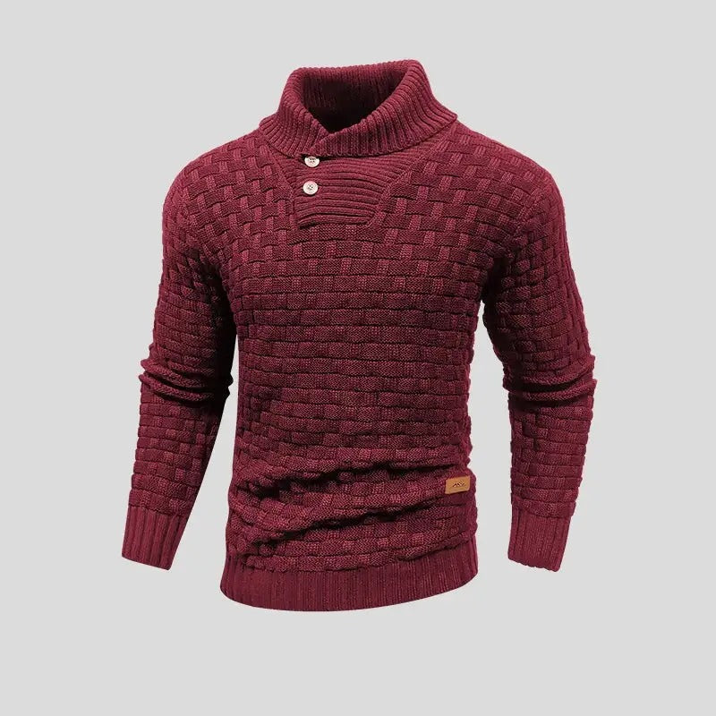 Eldon - Suéter elegante de punto con botones para hombres