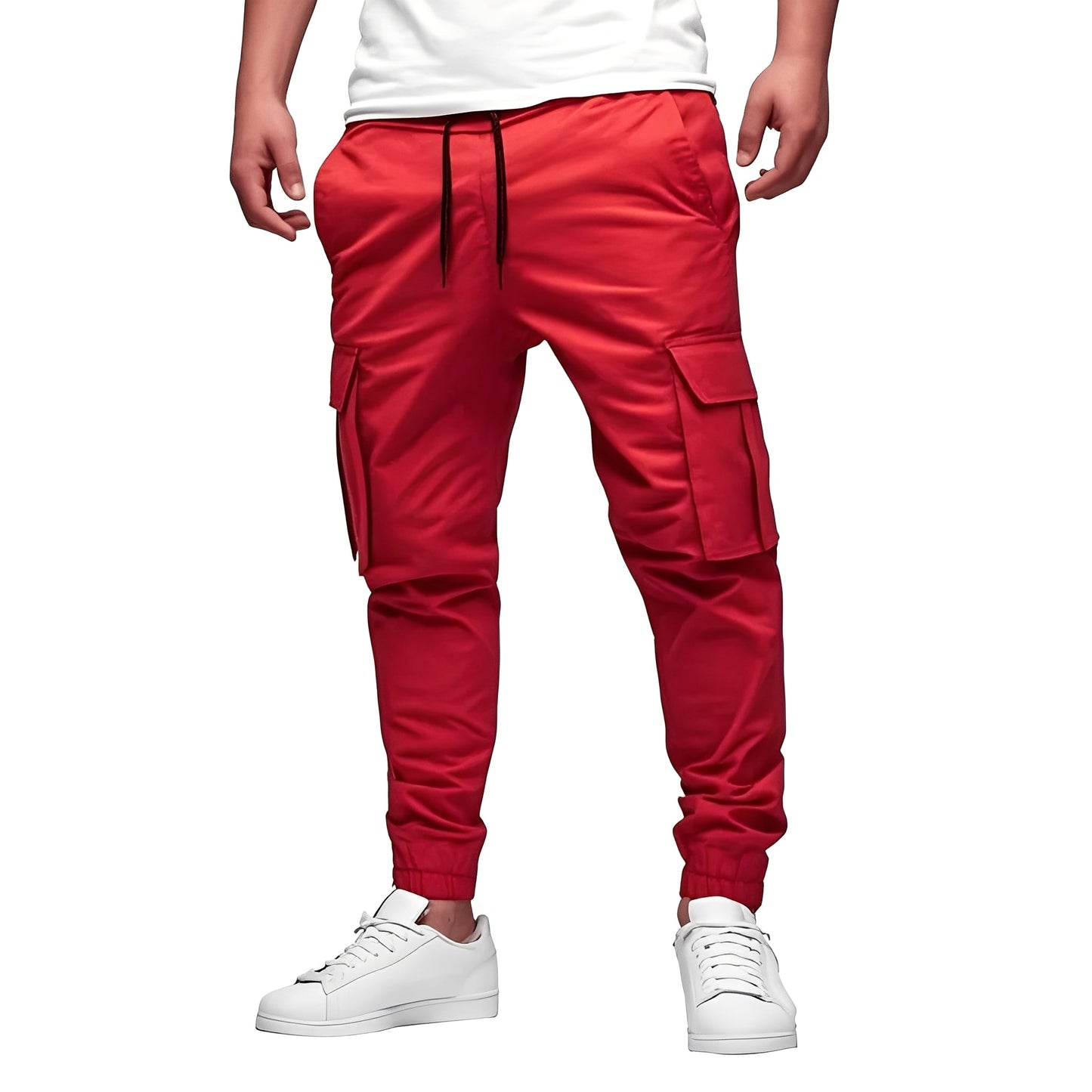 Tevin - Pantalón cargo ajustado elástico para hombre, estilo informal