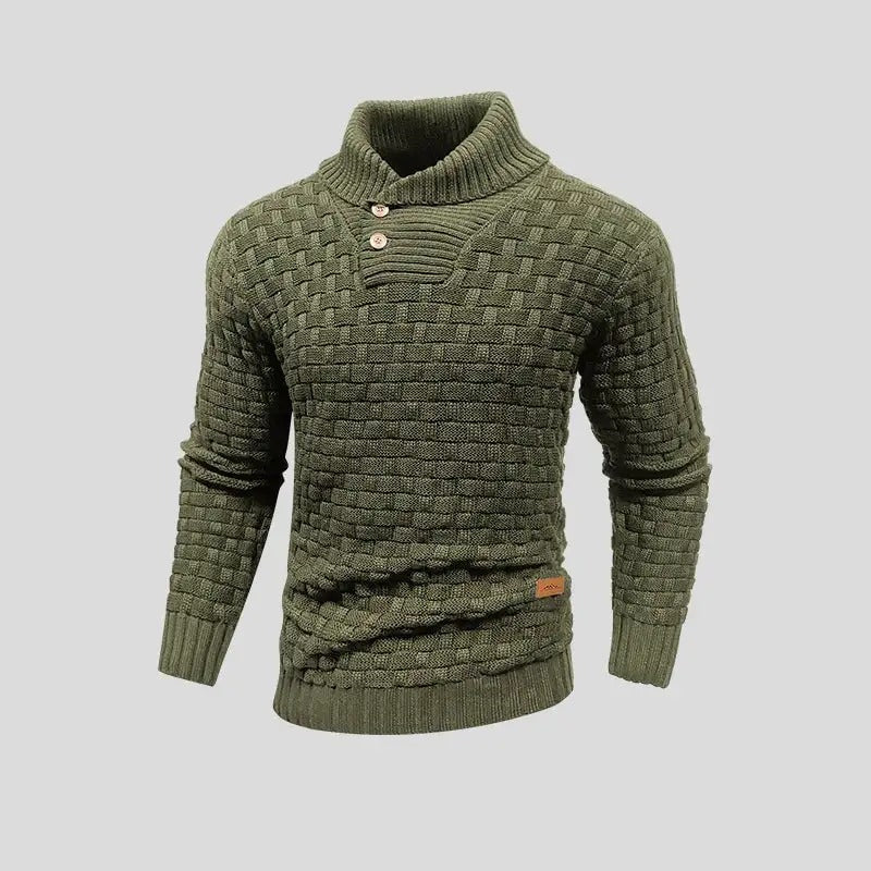 Eldon - Suéter elegante de punto con botones para hombres