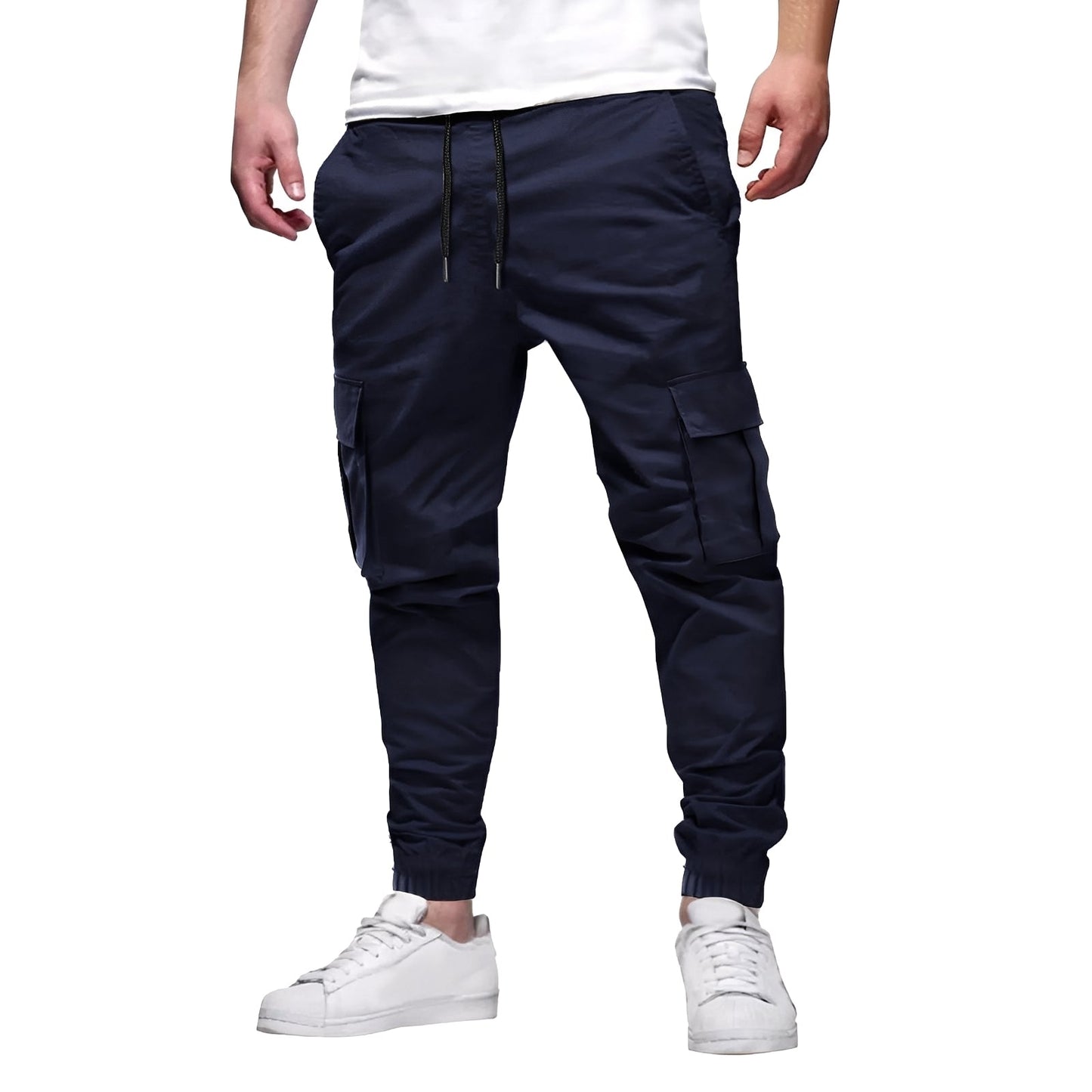Tevin - Pantalón cargo ajustado elástico para hombre, estilo informal