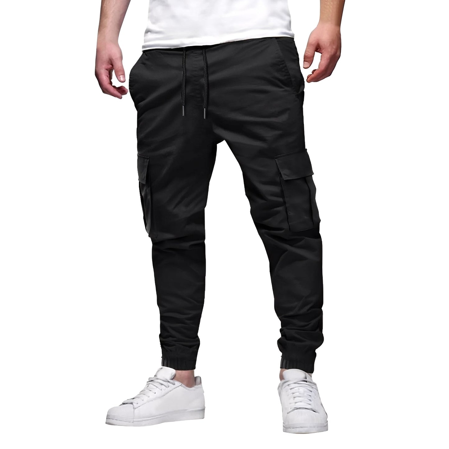 Tevin - Pantalón cargo ajustado elástico para hombre, estilo informal