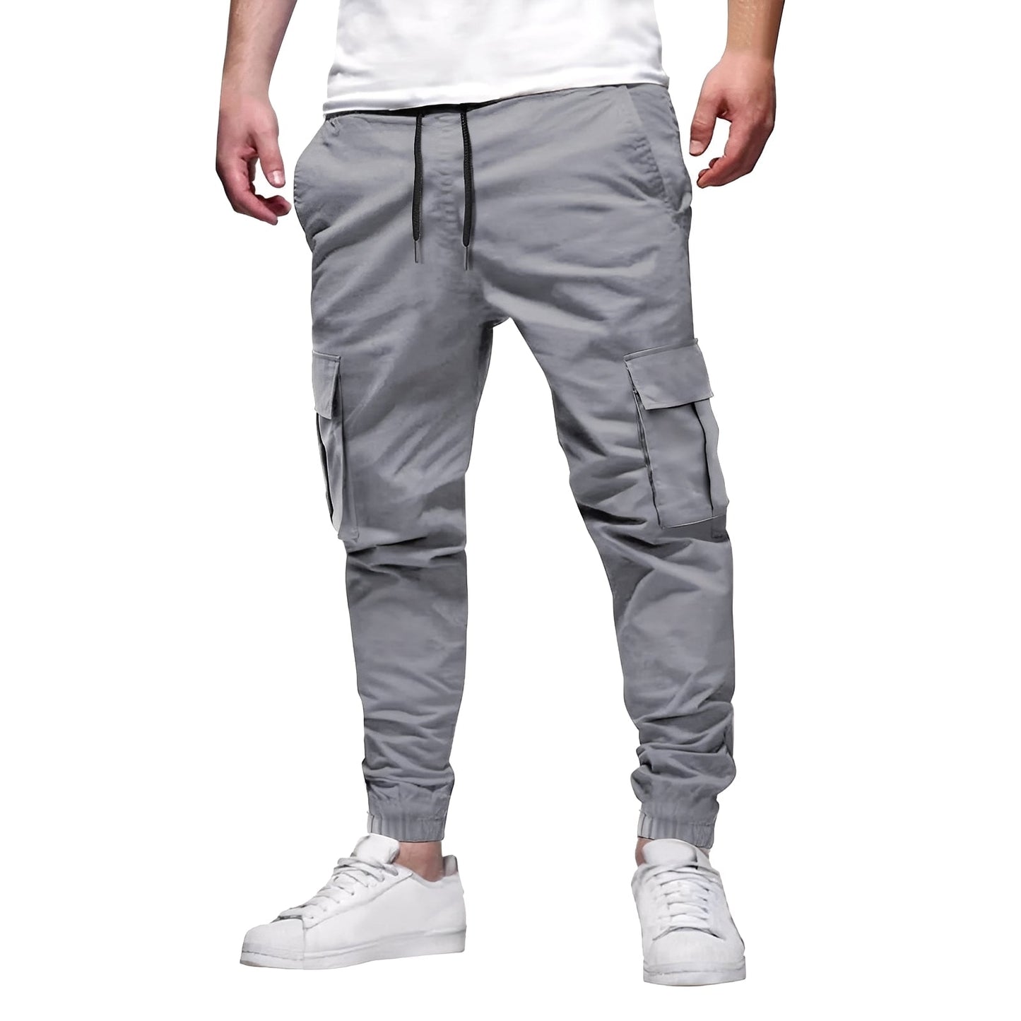 Tevin - Pantalón cargo ajustado elástico para hombre, estilo informal