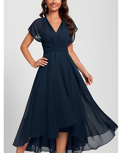 Elisa – Vestido Midi Festivo con Escote en V