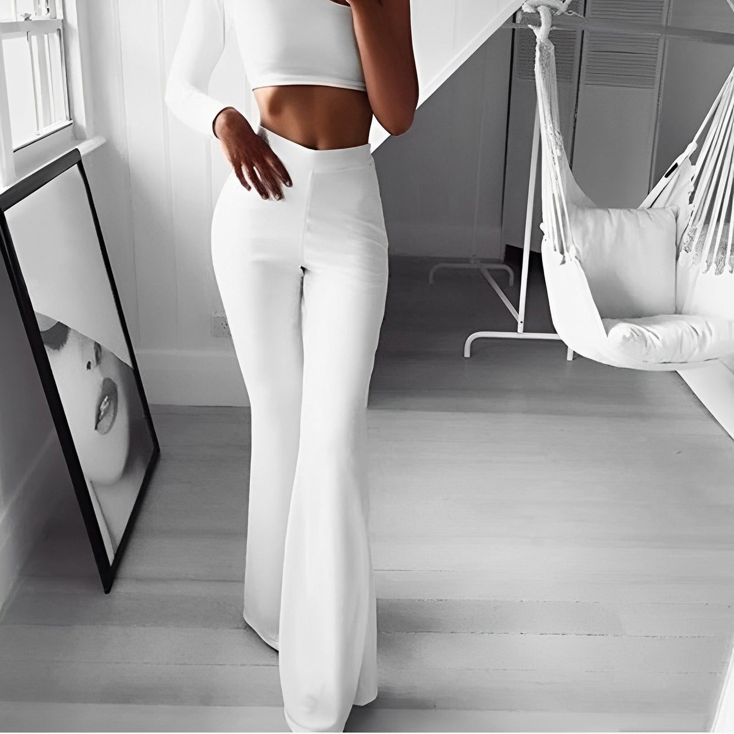 Elise – Elegantes Pantalones de Campana de Tiro Alto para Mujeres