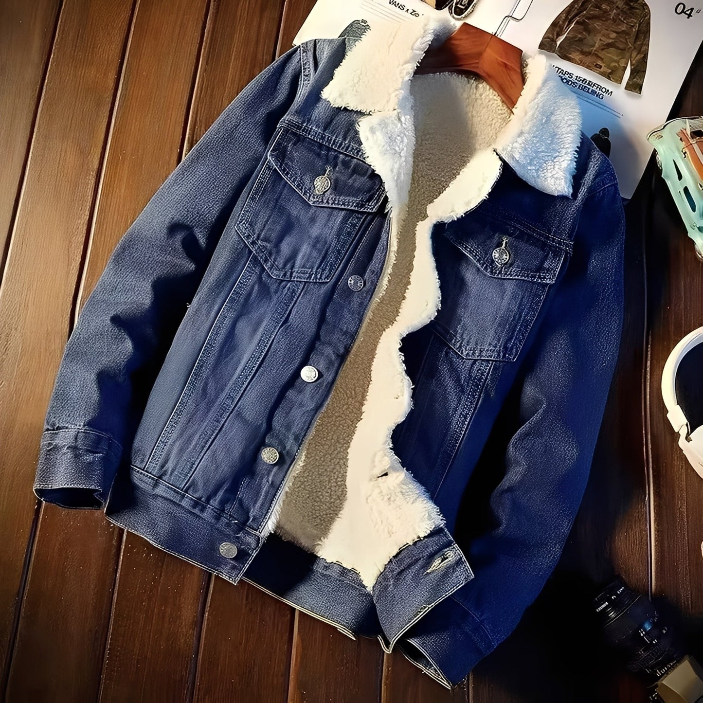 Robbie - Chaqueta Clásica de Mezclilla con Forro Polar para Hombres