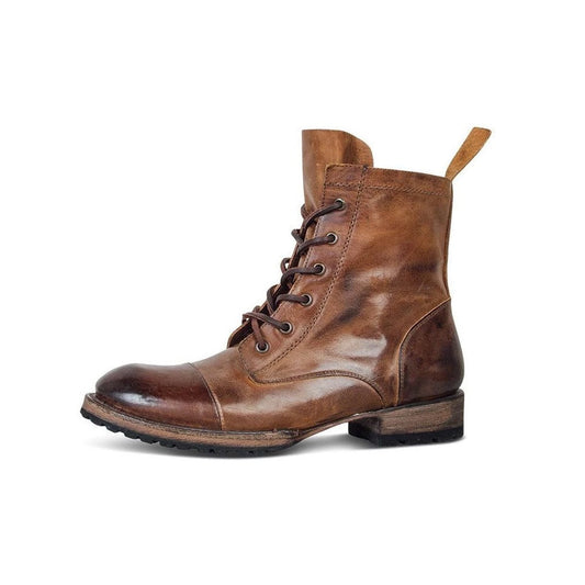 Tiberius – Botas grises de hombre con punta redonda