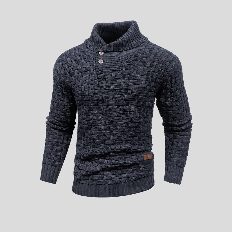 Eldon - Suéter elegante de punto con botones para hombres