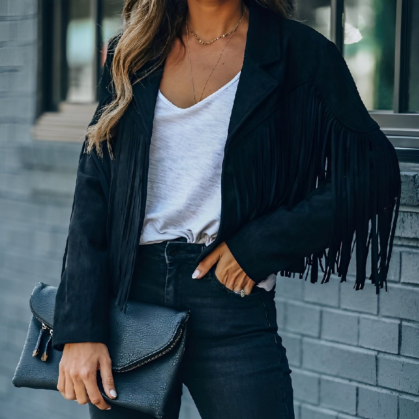 Margo – Elegante Chaqueta de Otoño con Flecos para Mujeres