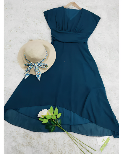Elisa – Vestido Midi Festivo con Escote en V