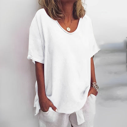 Lena – Clásica Blusa de Manga Corta