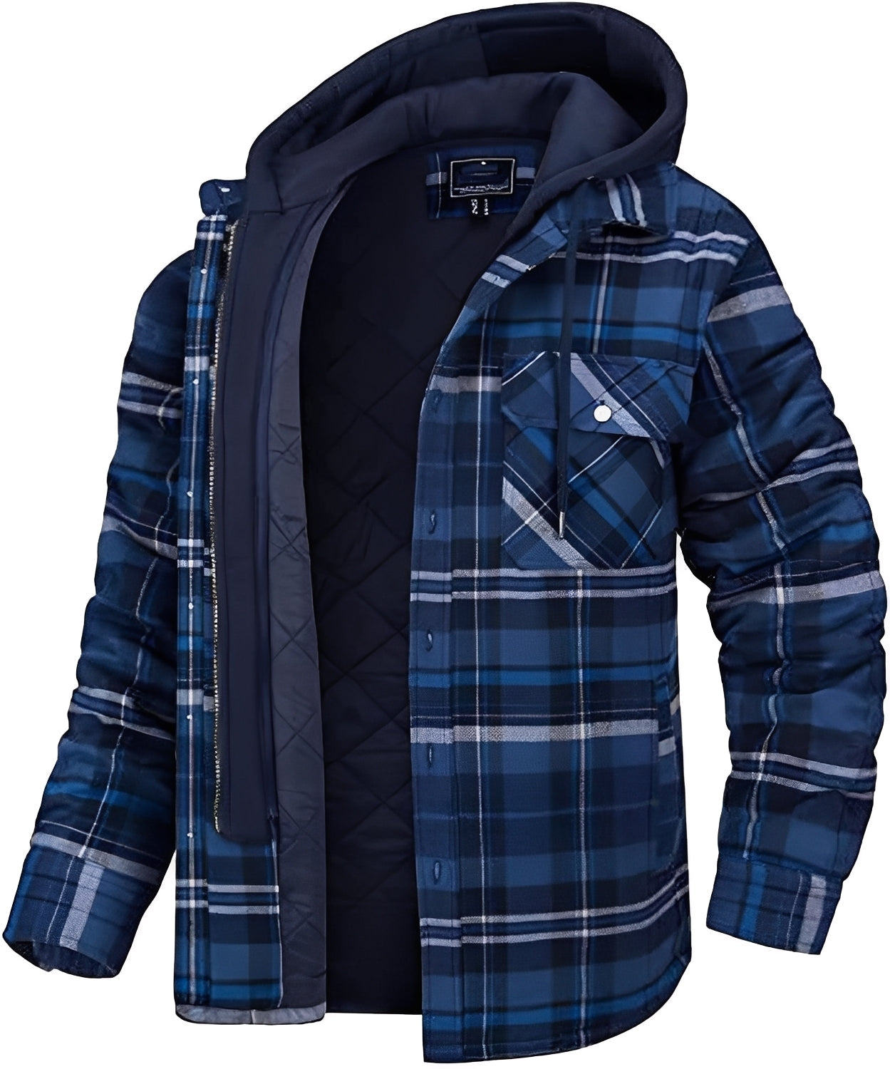 Cole - Abrigo casual de cuadros grueso para hombres
