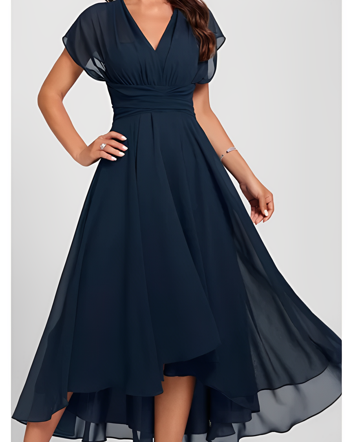 Elisa – Vestido Midi Festivo con Escote en V
