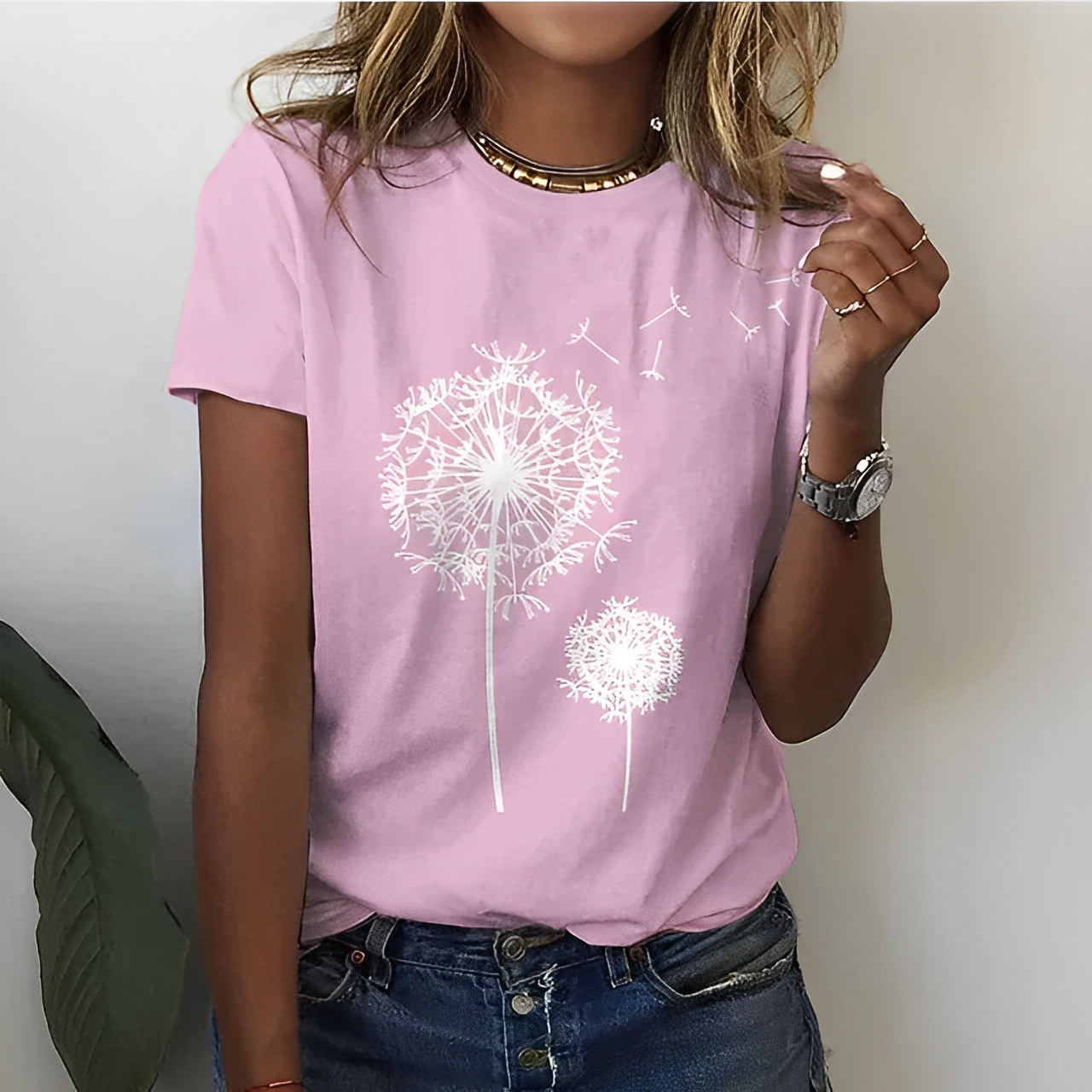 Lilly – Camiseta de Verano con Cuello Redondo