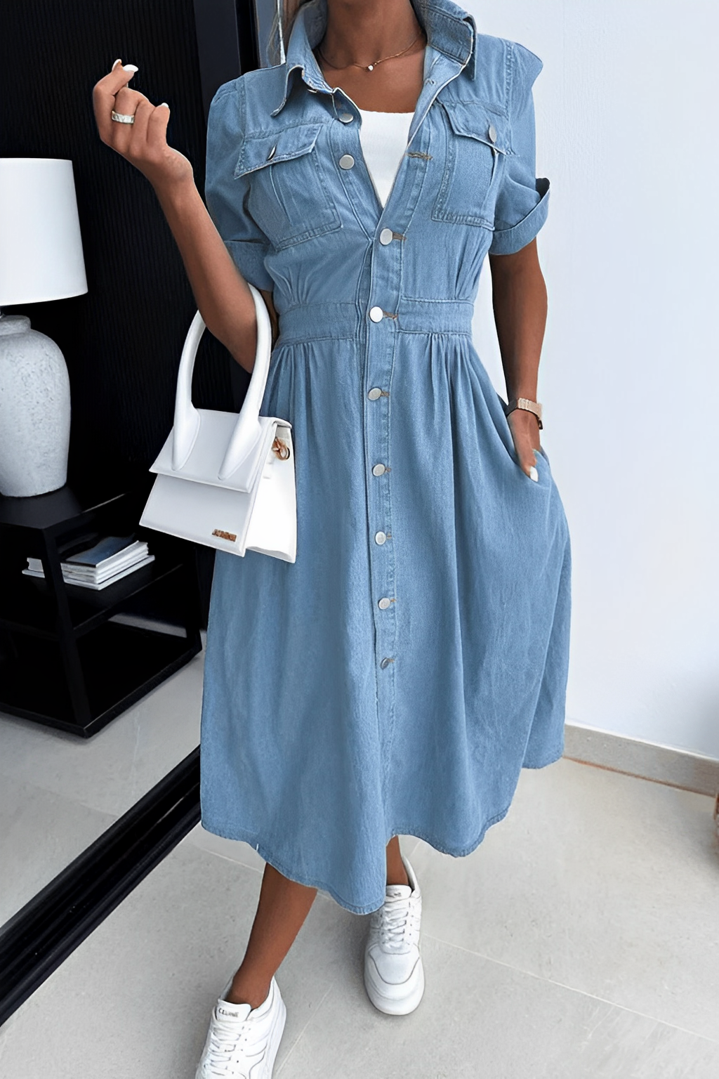 Rebekka – Vestido midi vaquero con encanto