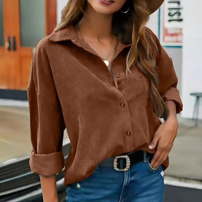 Everly - Camisa de pana holgada y casual para mujer