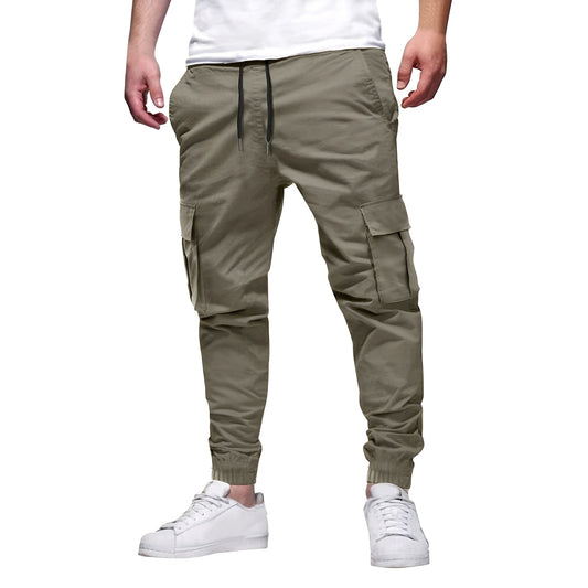 Tevin - Pantalón cargo ajustado elástico para hombre, estilo informal