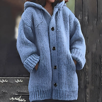 Jaqueline - Chaqueta de punto cálida con capucha para mujeres