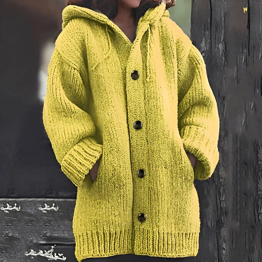Jaqueline - Chaqueta de punto cálida con capucha para mujeres