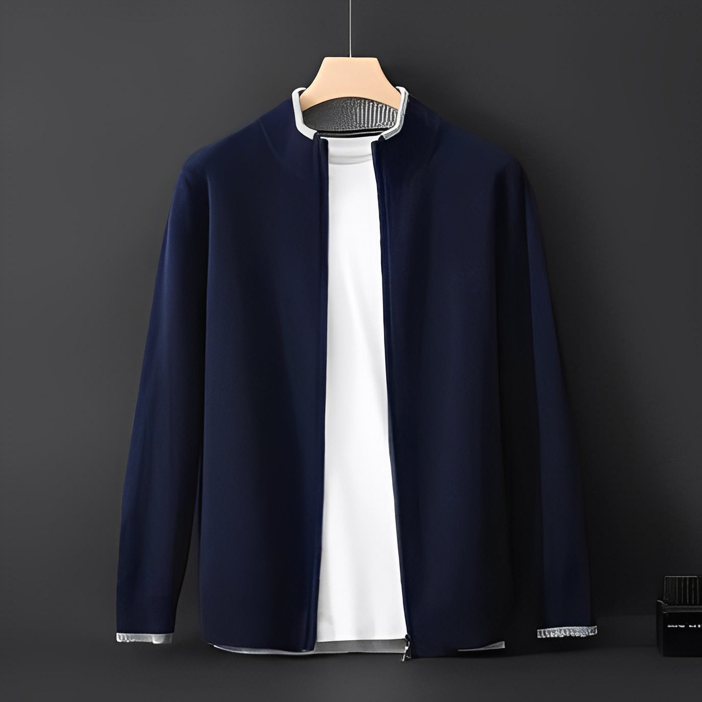 Eugene - Moderna chaqueta de cashmere con cierre para hombres
