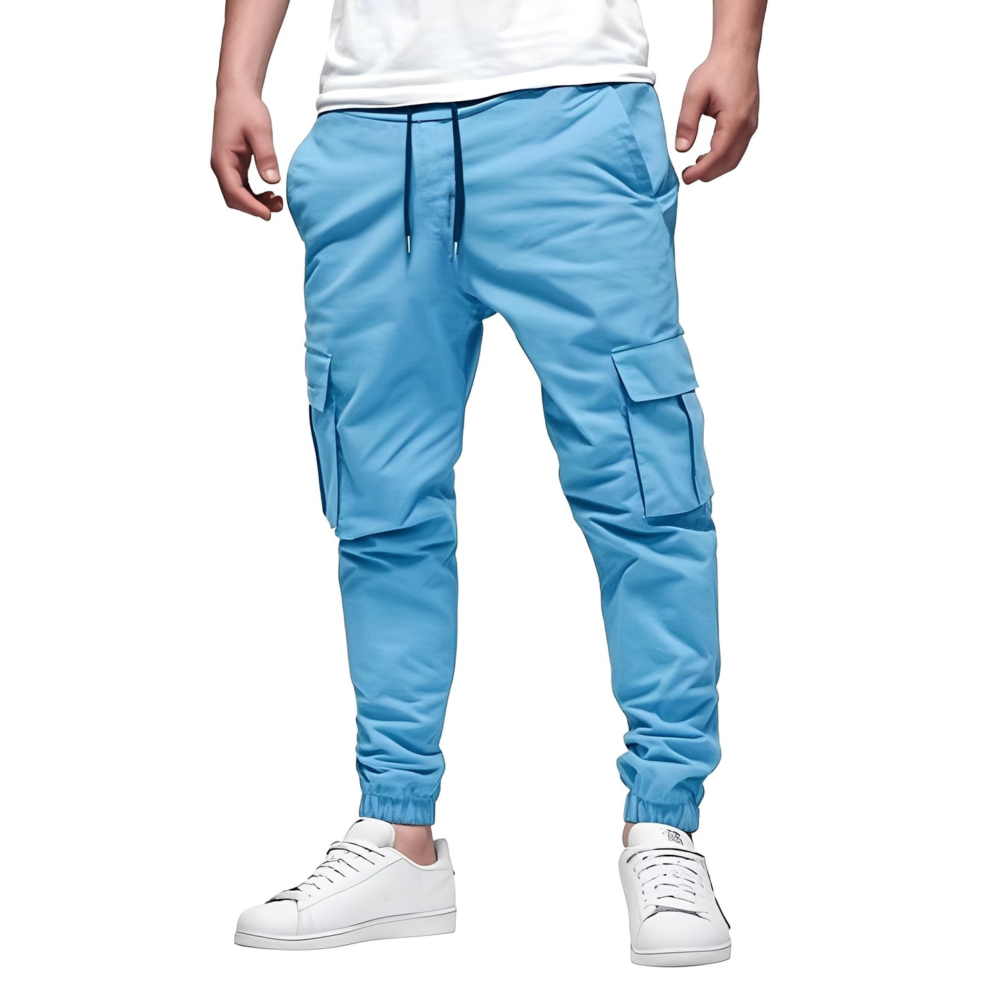 Tevin - Pantalón cargo ajustado elástico para hombre, estilo informal
