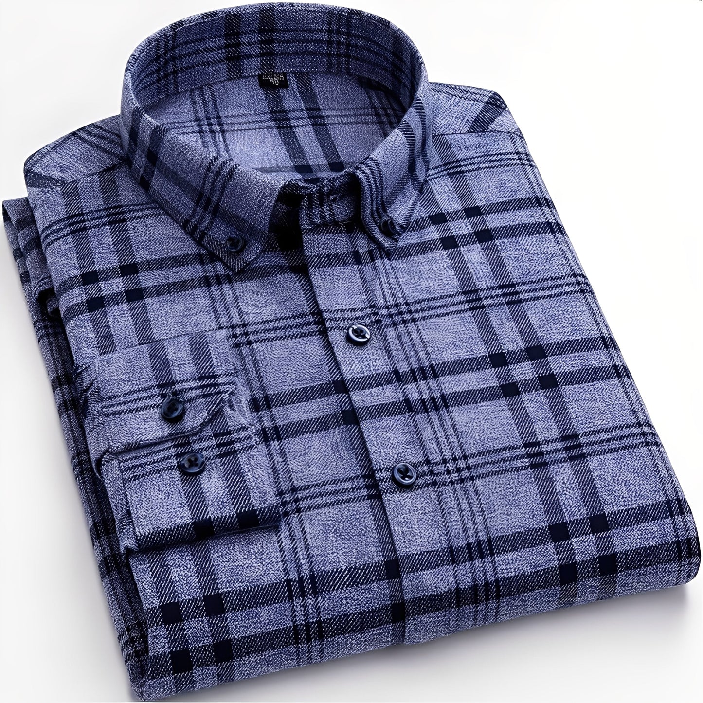 Nikolas - Camisa informal de cuadros de algodón para hombres