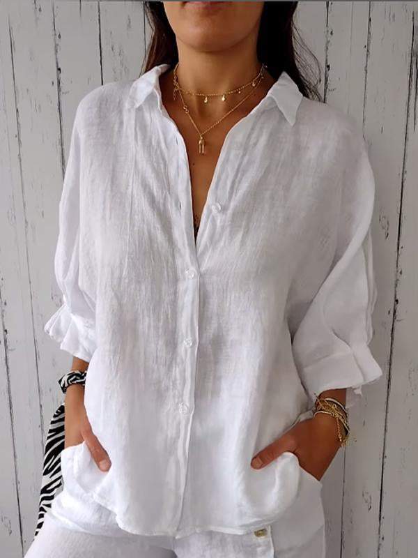 Reena – Camiseta casual de algodón-lino
