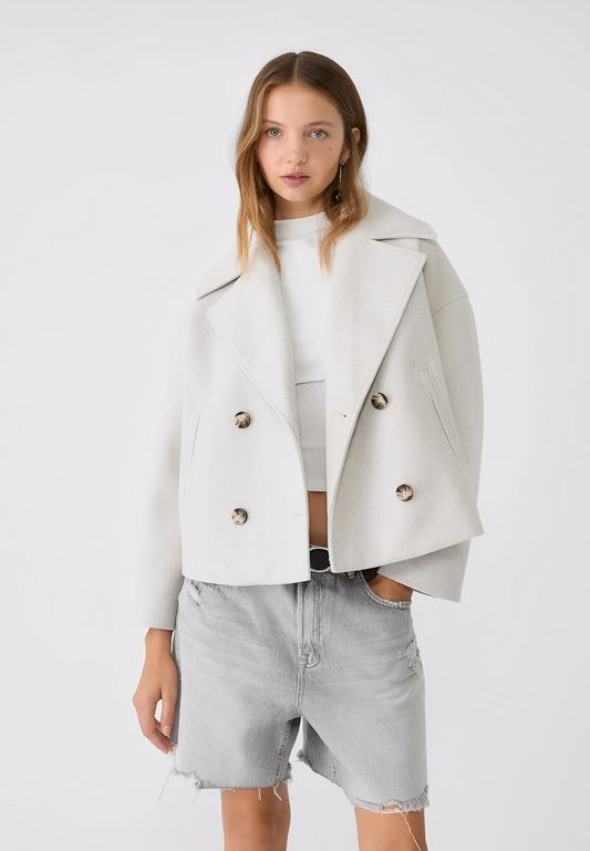 Claire – Elegante Chaqueta Corta con Doble Botonadura